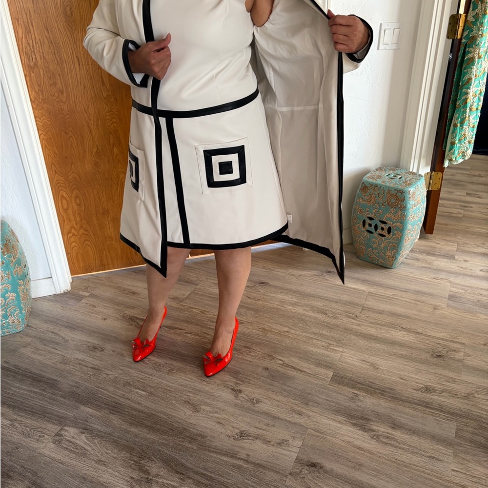 STYLEWE Cream Midi Dress with Black Contrast Trim - Picture 5 of 7